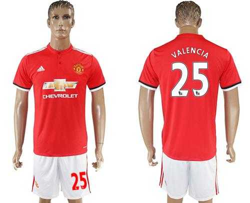 Manchester United #25 Valencia Red Home Soccer Club Jersey
