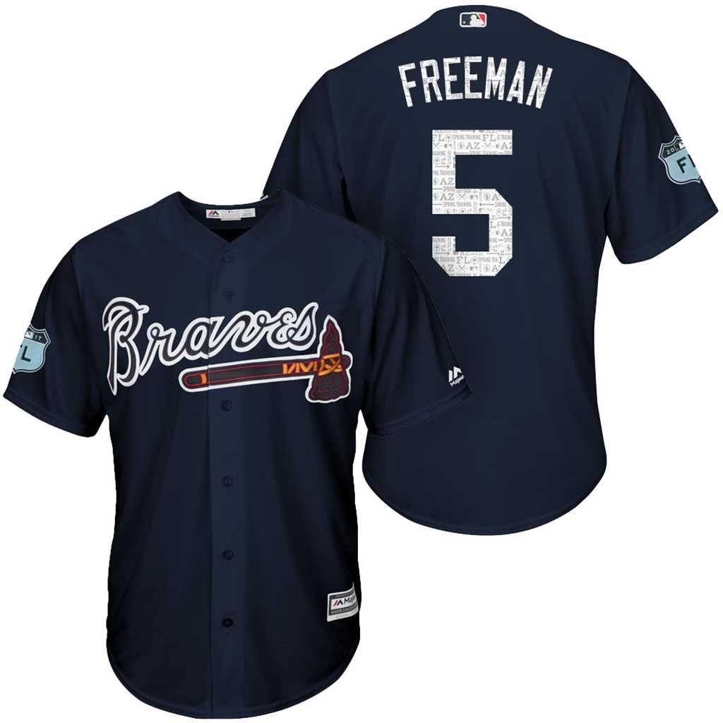 Men's Atlanta Braves #5 Freddie Freeman 2017 Spring Training Cool Base Stitched MLB Jersey