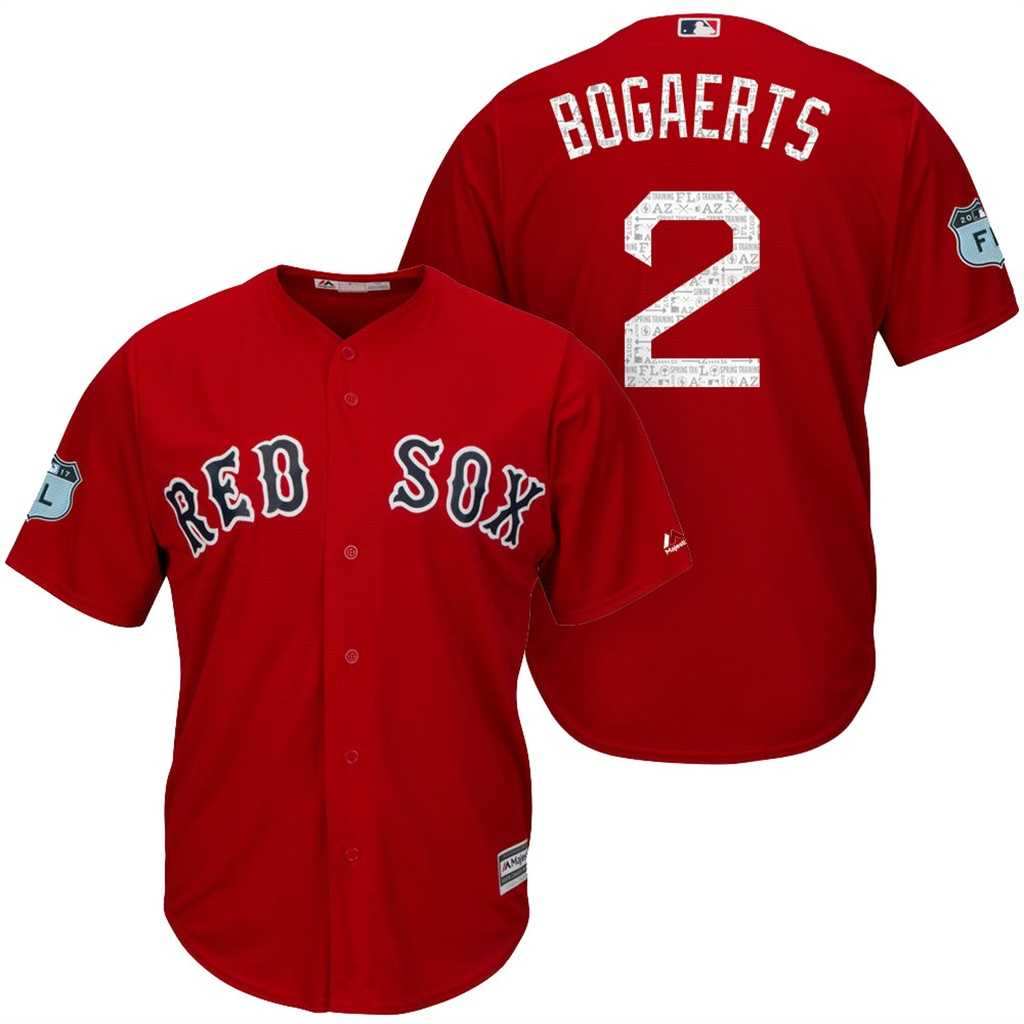 Men's Boston Red Sox #2 Xander Bogaerts 2017 Spring Training Cool Base Stitched MLB Jersey