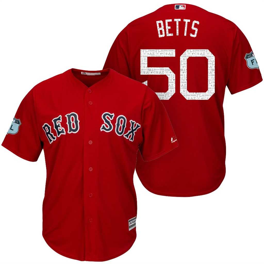 Men's Boston Red Sox #50 Mookie Betts 2017 Spring Training Cool Base Stitched MLB Jersey