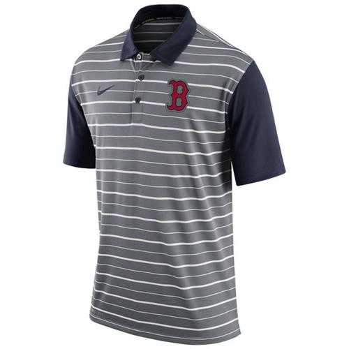 Men's Boston Red Sox Nike Gray Dri-FIT Stripe Polo