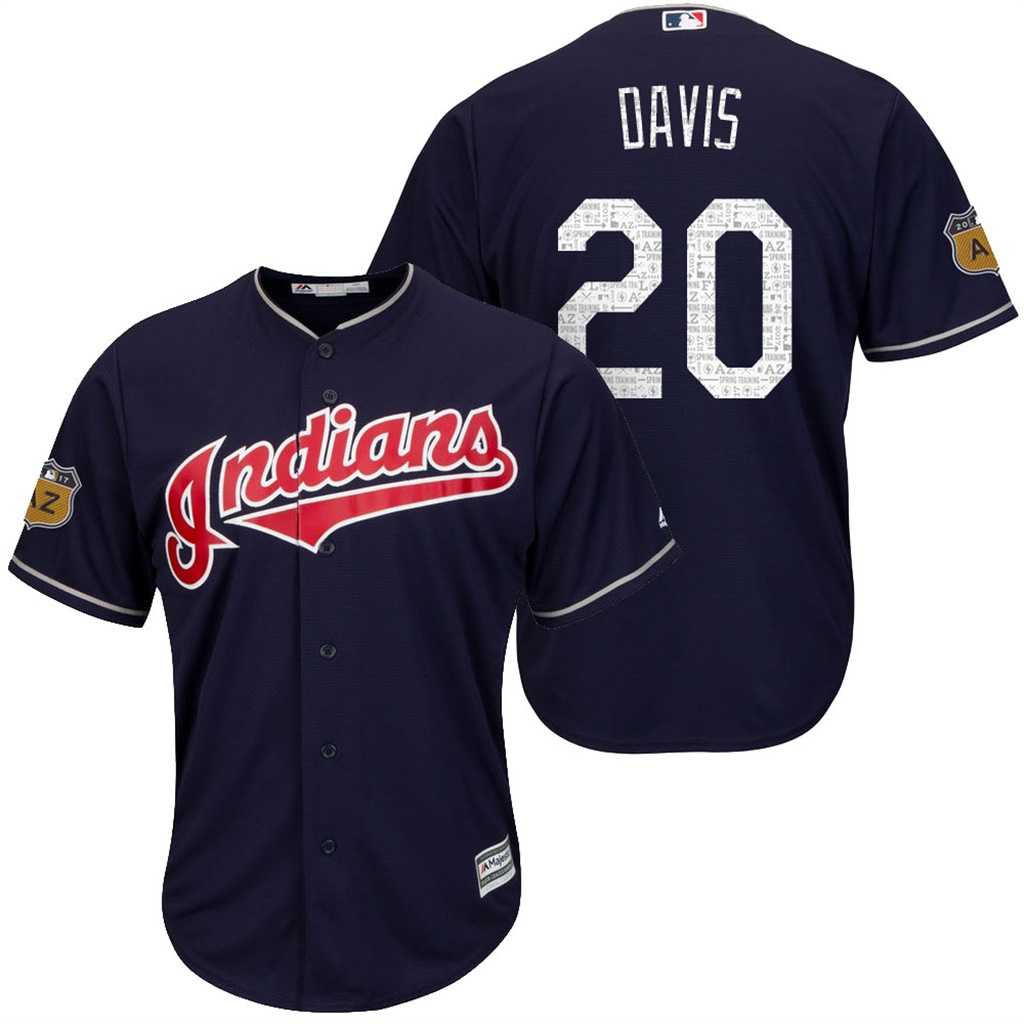 Men's Cleveland Indians #20 Rajai Davis 2017 Spring Training Cool Base Stitched MLB Jersey