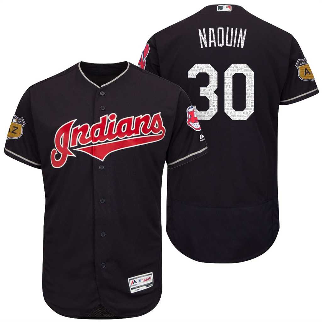 Men's Cleveland Indians #30 Tyler Naquin 2017 Spring Training Flex Base Authentic Collection Stitched Baseball Jersey
