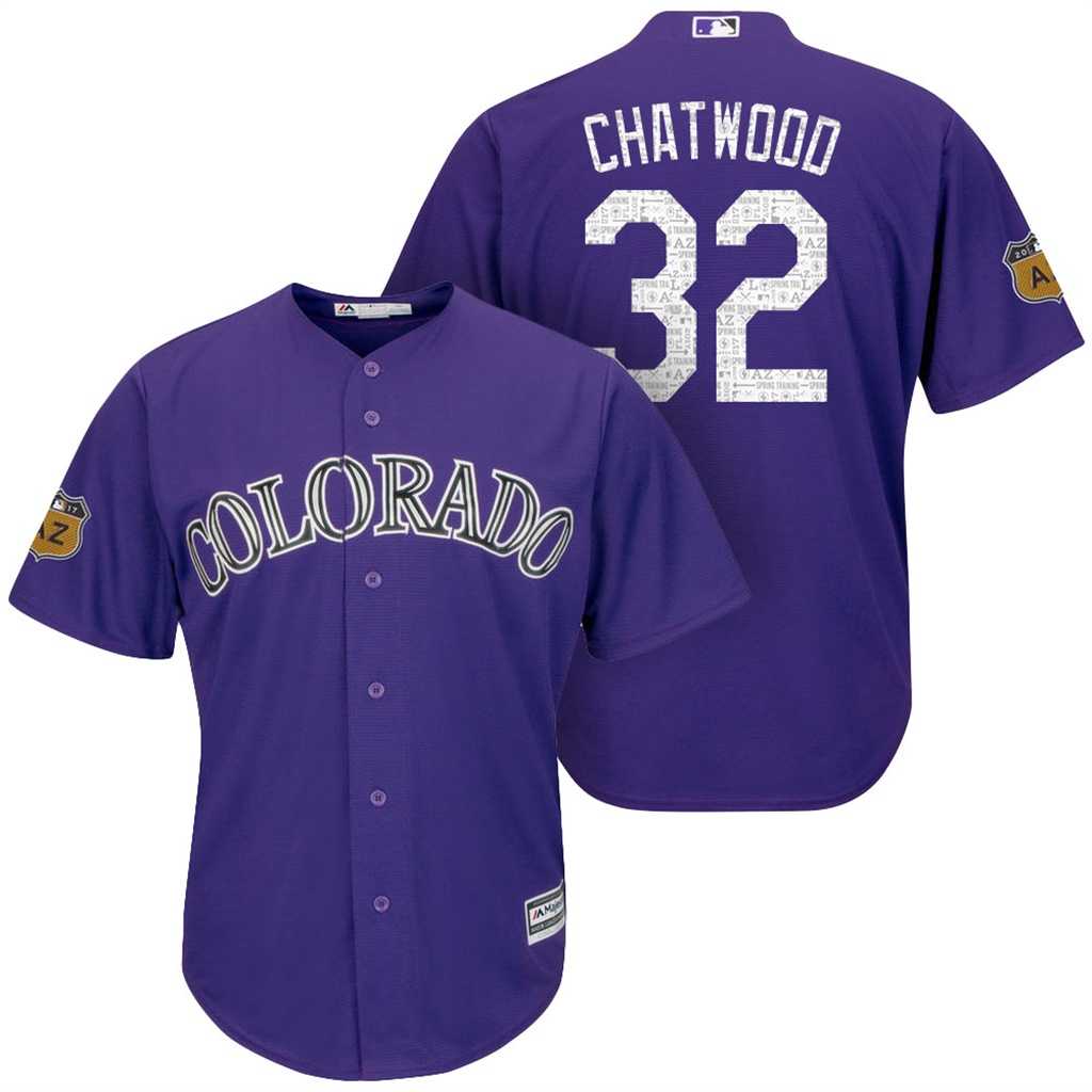 Men's Colorado Rockies #32 Tyler Chatwood 2017 Spring Training Cool Base Stitched MLB Jersey