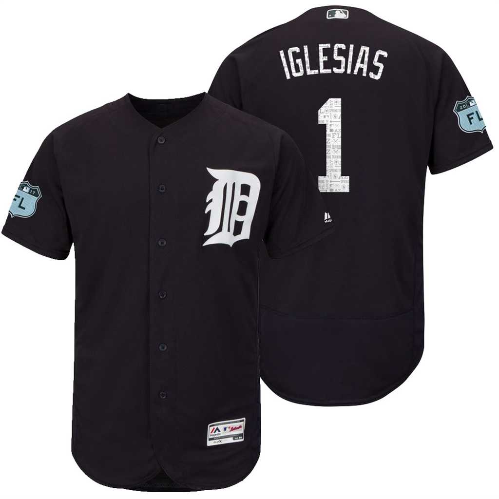 Men's Detroit Tigers #1 Jose Iglesias 2017 Spring Training Flex Base Authentic Collection Stitched Baseball Jersey