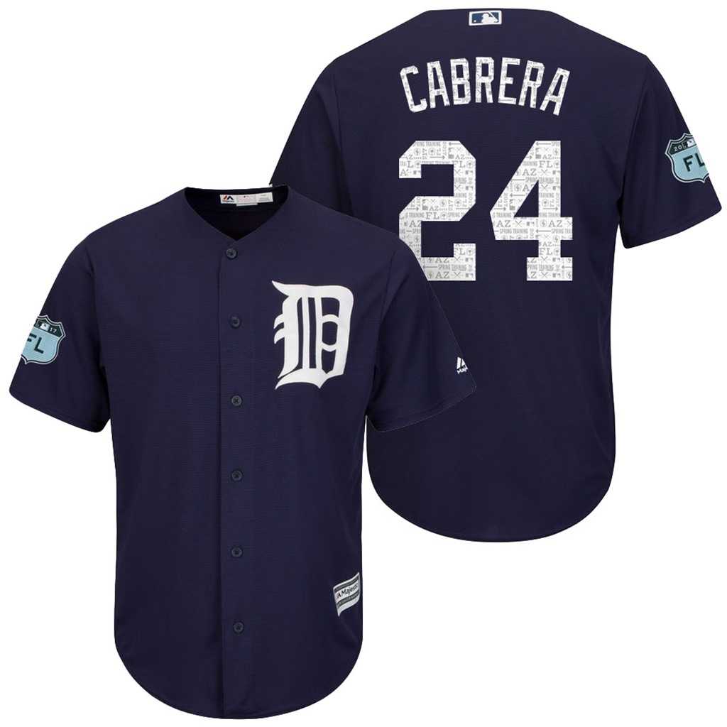 Men's Detroit Tigers #24 Miguel Cabrera 2017 Spring Training Cool Base Stitched MLB Jersey