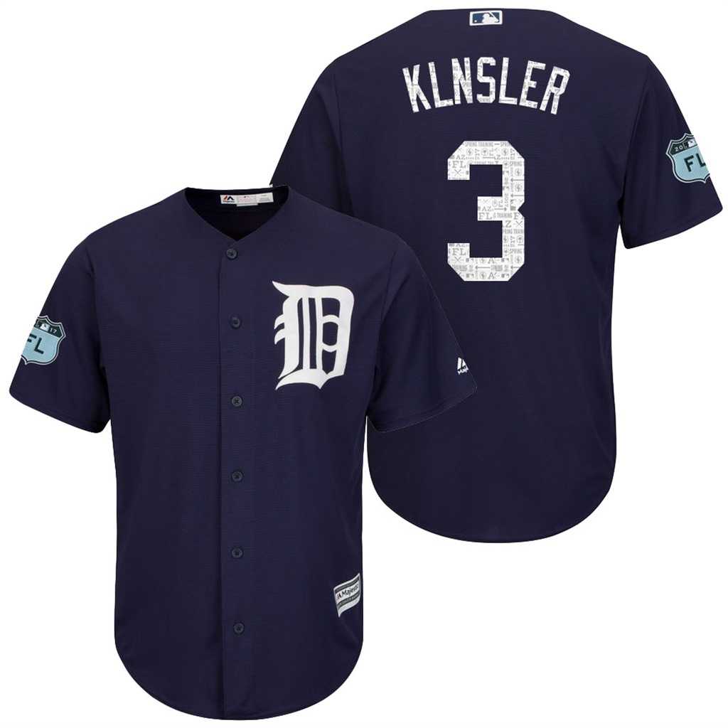 Men's Detroit Tigers #3 Ian Klnsler 2017 Spring Training Cool Base Stitched MLB Jersey
