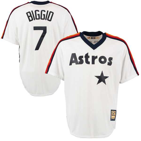 Men's Houston Astros #7 Craig Biggio Majestic White Home Cool Base Cooperstown Collection Jersey