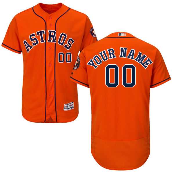 Men's Houston Astros Majestic Alternate Orange Flex Base Authentic Collection Custom Jersey