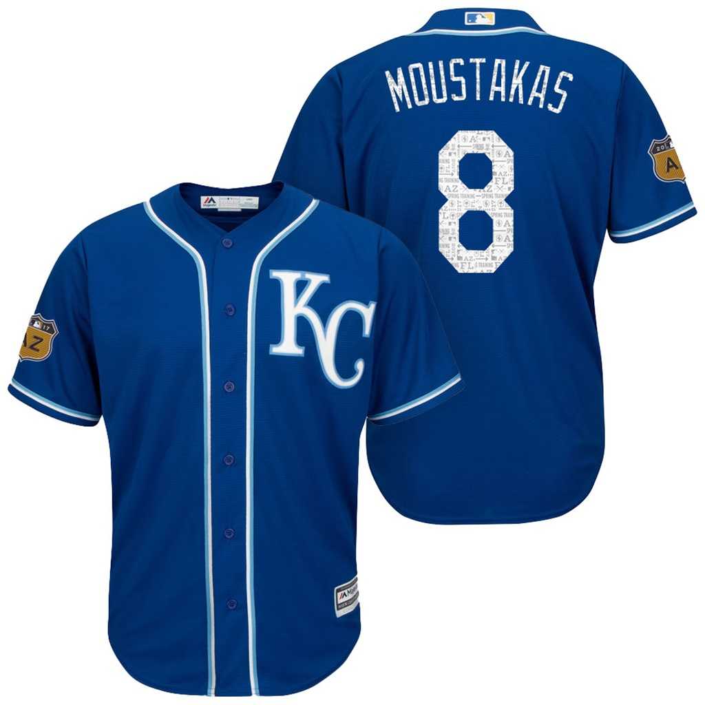 Men's Kansas City Royals #8 Mike Moustakas 2017 Spring Training Cool Base Stitched MLB Jersey