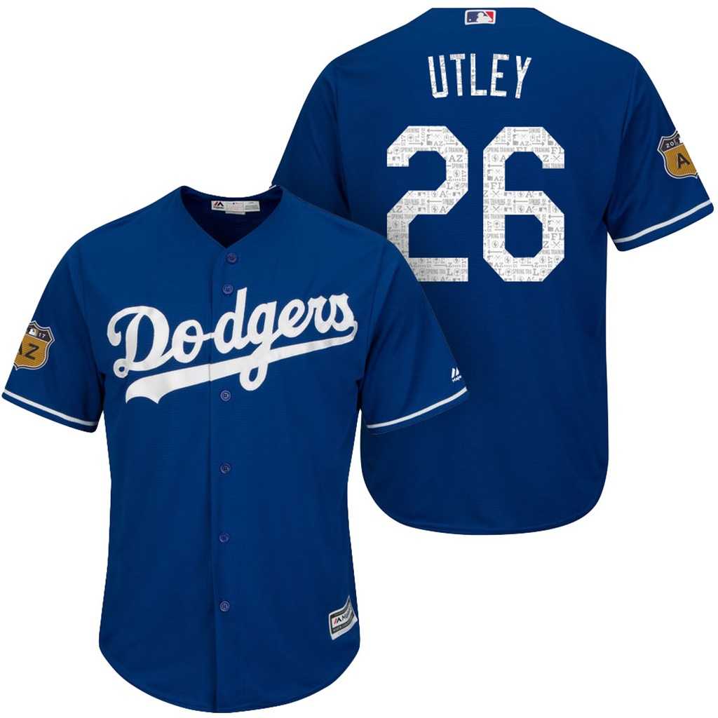Men's Los Angeles Dodgers #26 Chase Utley 2017 Spring Training Cool Base Stitched MLB Jersey