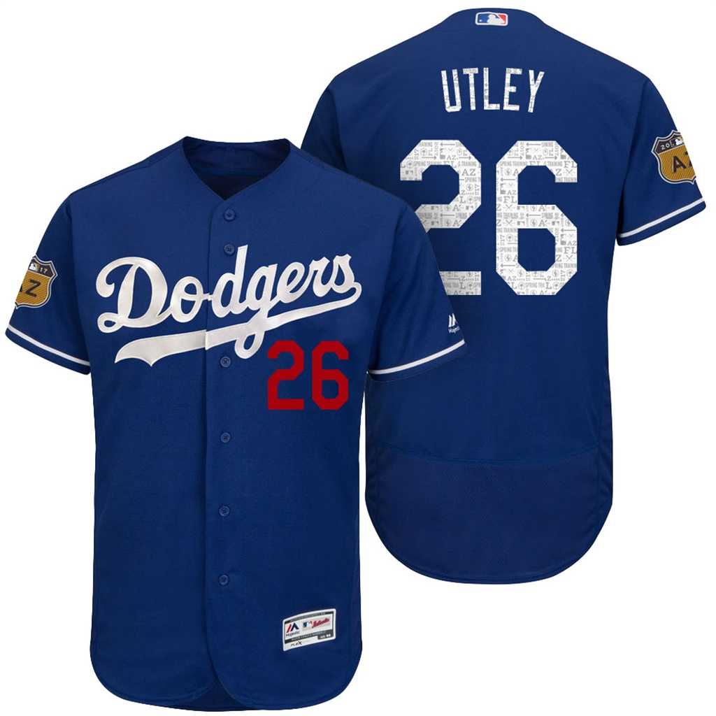 Men's Los Angeles Dodgers #26 Chase Utley 2017 Spring Training Flex Base Authentic Collection Stitched Baseball Jersey