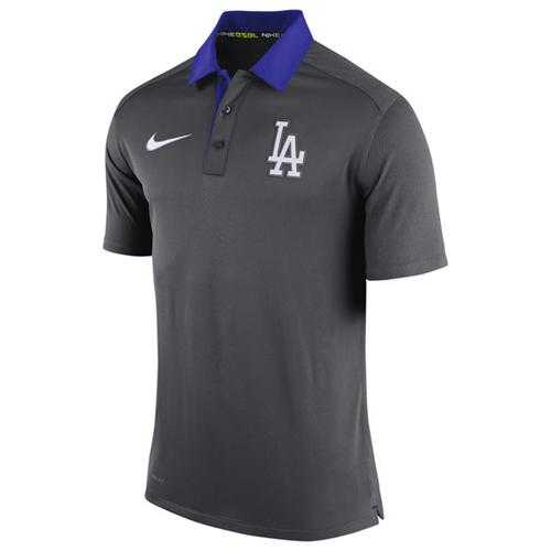 Men's Los Angeles Dodgers Nike Anthracite Authentic Collection Dri-FIT Elite Polo