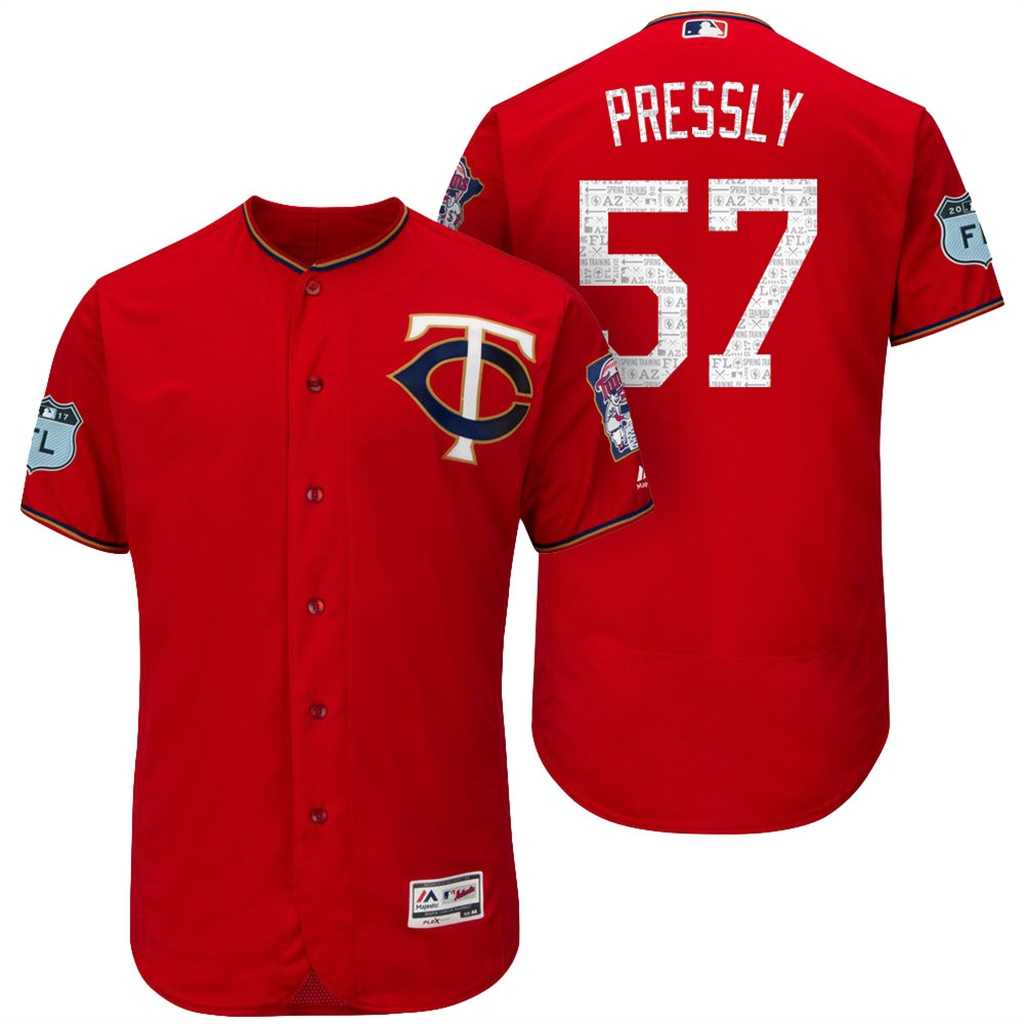 Men's Minnesota Twins #57 Ryan Pressly 2017 Spring Training Flex Base Authentic Collection Stitched Baseball Jersey