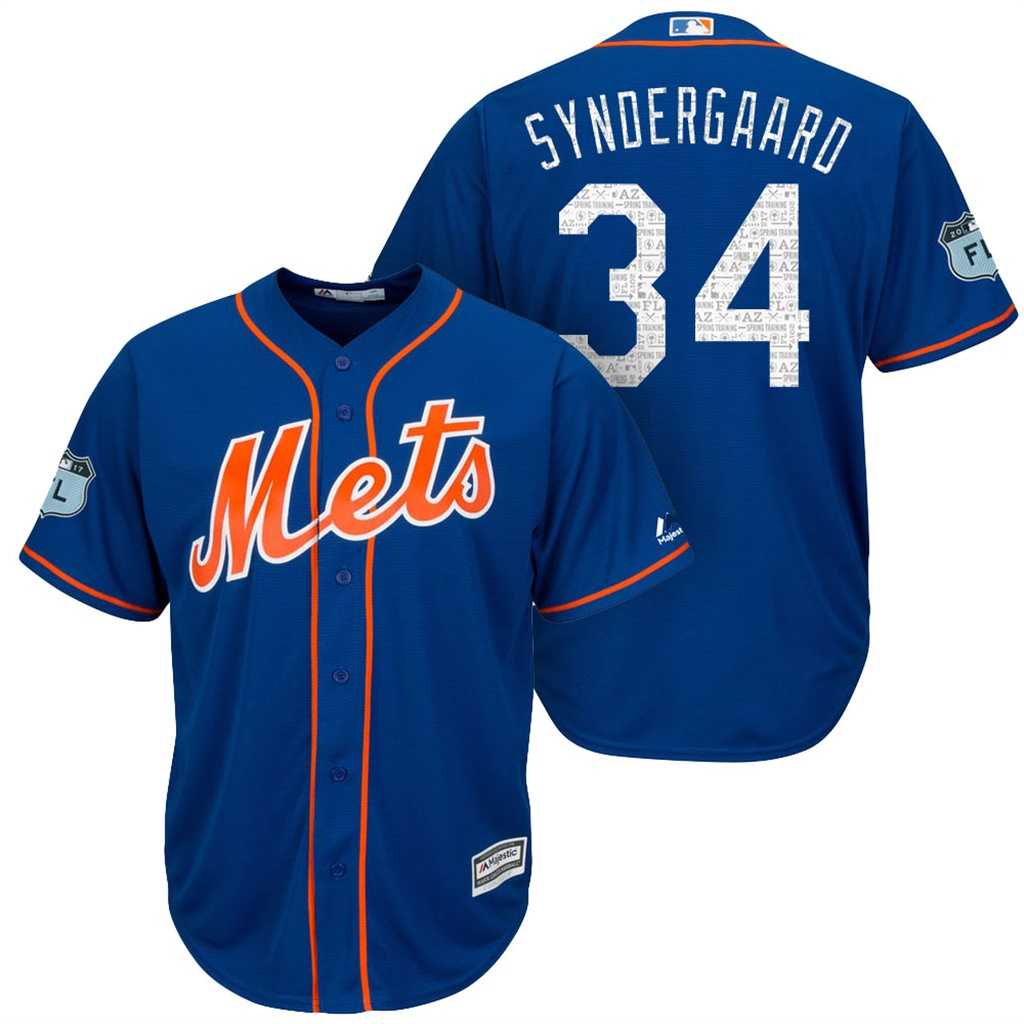 Men's New York Mets #34 Noah Syndergaard 2017 Spring Training Cool Base Stitched MLB Jersey