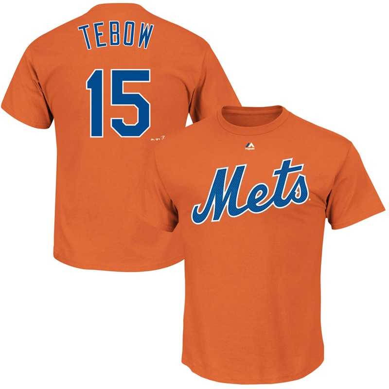 Men's New York Mets Tim Tebow Orange Roster Name and Number T-Shirt