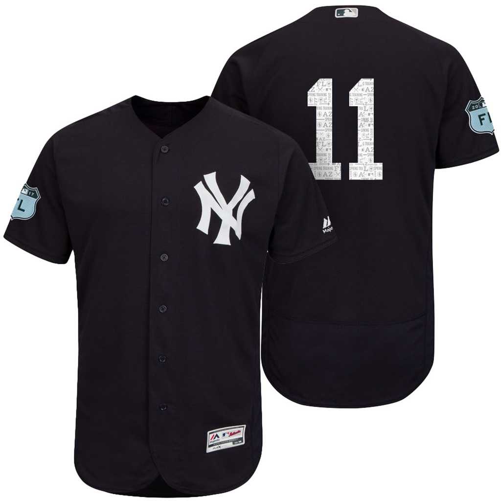 Men's New York Yankees #11 Brett Gardner 2017 Spring Training Flex Base Authentic Collection Stitched Baseball Jersey