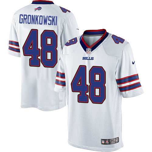 Men's Nike Buffalo Bills #48 Glenn Gronkowski White Limited NFL Jersey
