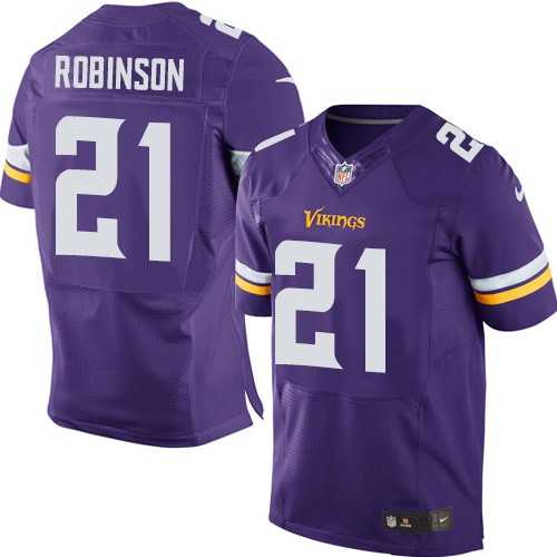 Men's Nike Minnesota Vikings #21 Josh Robinson Purple Stitched NFL Elite Jersey