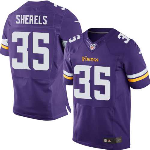 Men's Nike Minnesota Vikings #35 Marcus Sherels Purple Elite NFL Jersey