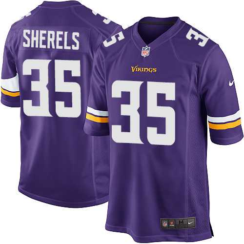 Men's Nike Minnesota Vikings #35 Marcus Sherels Purple Game Team Color NFL Jersey