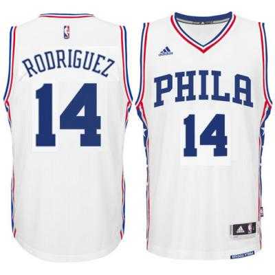 Men's Philadelphia 76ers #14 Sergio Rodriguez adidas White Swingman Home Jersey