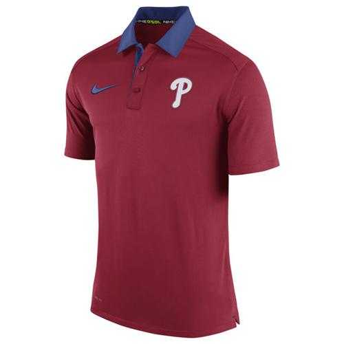 Men's Philadelphia Phillies Nike Red Authentic Collection Dri-FIT Elite Polo