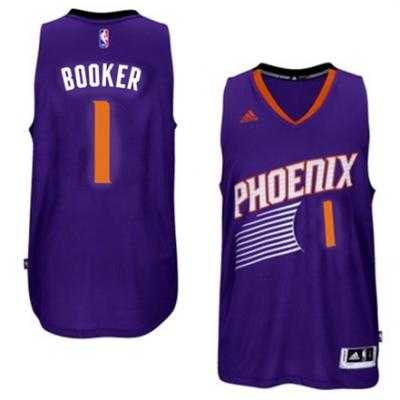 Men's Phoenix Suns #1 Devin Booker adidas Purple Swingman Road Jersey