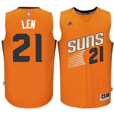 Men's Phoenix Suns #21 Alex Len adidas Orange Swingman Alternate Jersey