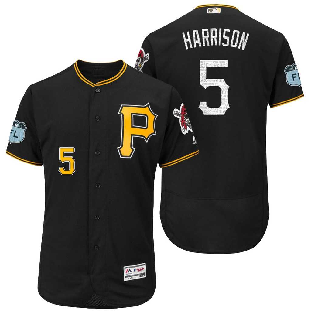 Men's Pittsburgh Pirates #5 Josh Harrison 2017 Spring Training Flex Base Authentic Collection Stitched Baseball Jersey