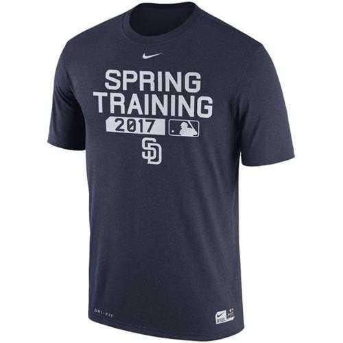 Men's San Diego Padres Nike Navy 2017 Spring Training Authentic Collection Legend Team Issue Performance T-Shirt