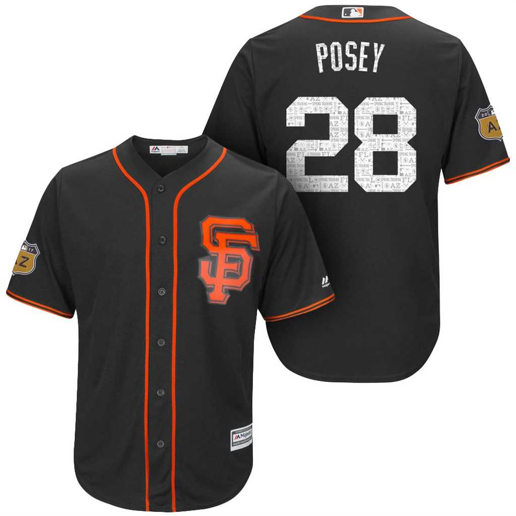 Men's San Francisco Giants #28 Buster Posey 2017 Spring Training Cool Base Stitched MLB Jersey