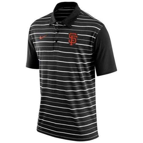Men's San Francisco Giants Nike Black Dri-FIT Stripe Polo