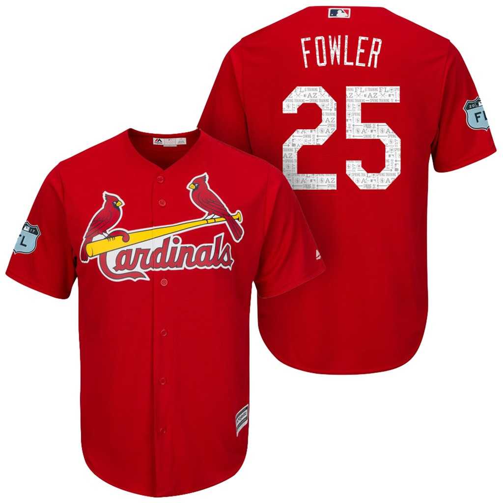 Men's St.Louis Cardinals #25 Dexter Fowler 2017 Spring Training Cool Base Stitched MLB Jersey