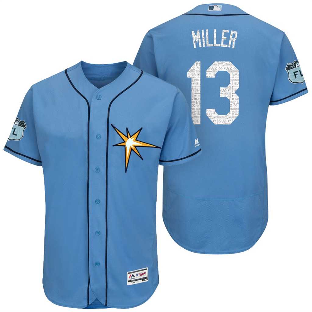 Men's Tampa Bay Rays #13 Brad Miller 2017 Spring Training Flex Base Authentic Collection Stitched Baseball Jersey