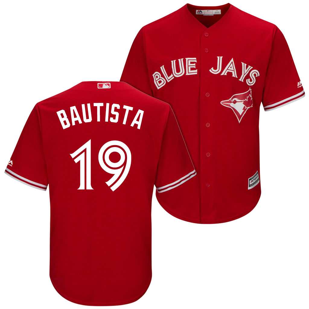 Men's Toronto Blue Jays #19 Jose Bautista Red Cool Base Stitched MLB Jersey