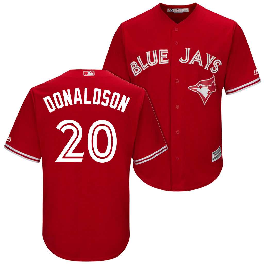 Men's Toronto Blue Jays #20 Josh Donaldson Red Cool Base Stitched MLB Jersey