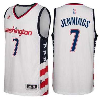 Men's Washington Wizards #7 Brandon Jennings adidas White Swingman Stars & Stripes Jersey