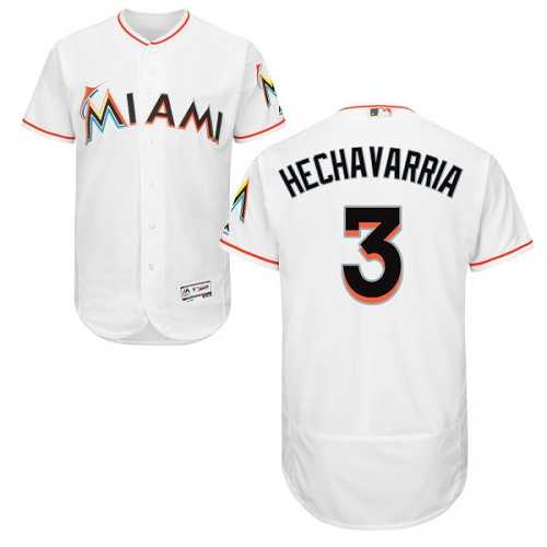 Miami Marlins #3 Adeiny Hechavarria White Flexbase Authentic Collection Stitched MLB Jersey