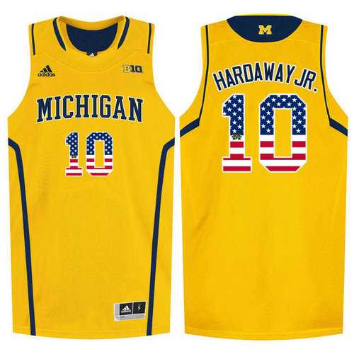 Michigan Wolverines #10 Tim Hardaway Jr. Yellow College Basketball Jersey
