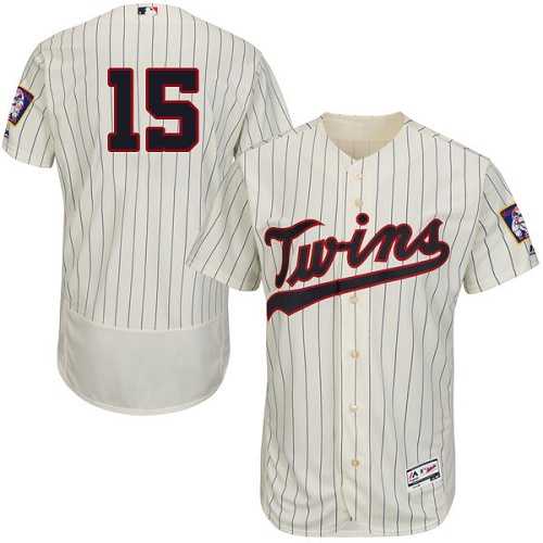 Minnesota Twins #15 Glen Perkins Cream Strip Flexbase Authentic Collection Stitched MLB Jersey
