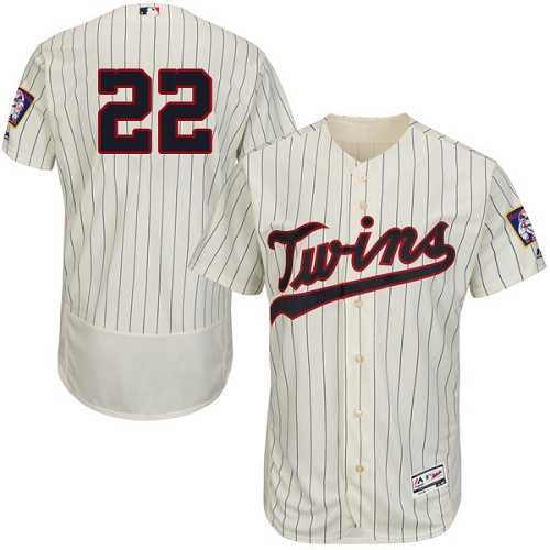 Minnesota Twins #22 Miguel Sano Cream Strip Flexbase Authentic Collection Stitched MLB Jersey
