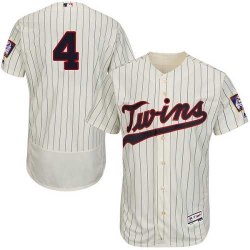 Minnesota Twins #4 Paul Molitor Cream Strip Flexbase Authentic Collection Stitched MLB Jersey