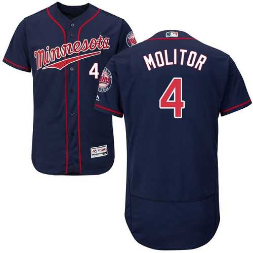 Minnesota Twins #4 Paul Molitor Navy Blue Flexbase Authentic Collection Stitched MLB Jersey