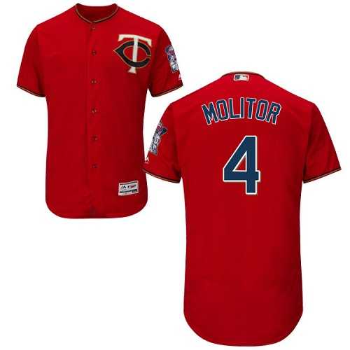 Minnesota Twins #4 Paul Molitor Red Flexbase Authentic Collection Stitched MLB Jersey
