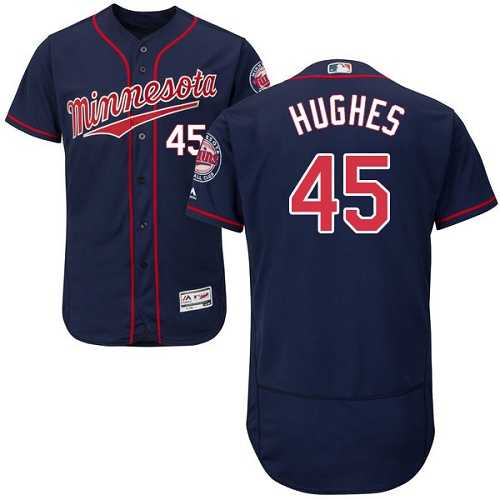 Minnesota Twins #45 Phil Hughes Navy Blue Flexbase Authentic Collection Stitched MLB Jersey