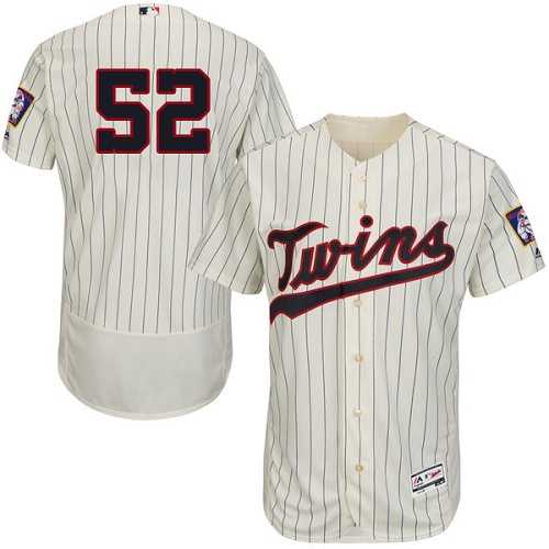 Minnesota Twins #52 Byung-Ho Park Cream Strip Flexbase Authentic Collection Stitched MLB Jersey