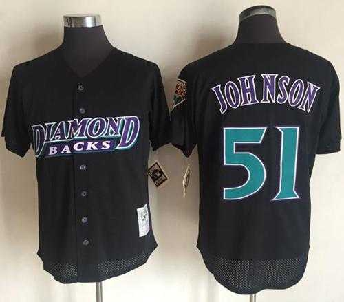 Mitchell And Ness 1999 Arizona Diamondbacks #51 Randy Johnson Black Throwback Stitched MLB Jersey