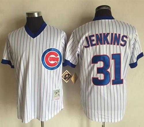 Mitchell And Ness Chicago Cubs #31 Fergie Jenkins White Strip Throwback Stitched MLB Jersey