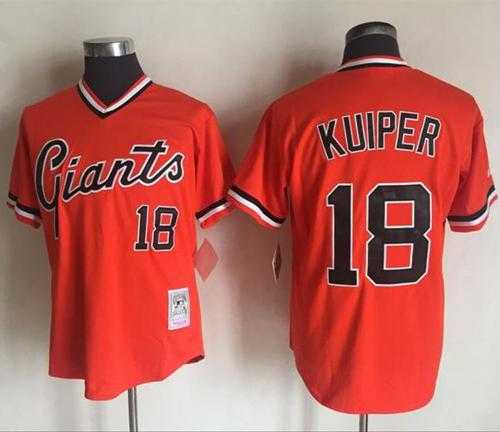Mitchell And Ness San Francisco Giants #18 Duane Kuiper Orange Throwback Stitched MLB Jersey
